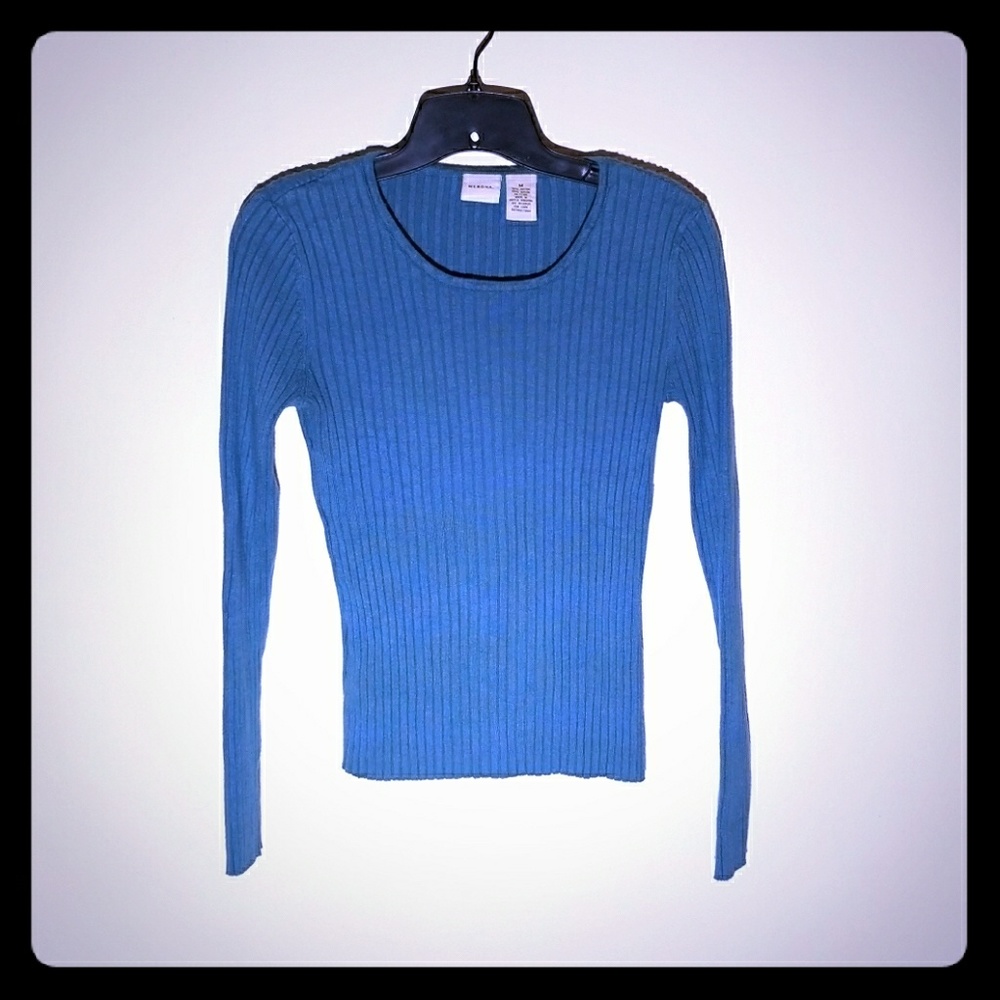 Ribbed Scoop Neck Sweater