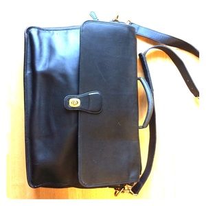 Coach Large Black Leather Messenger Bag Coach Large Black Leather Messenger Bag