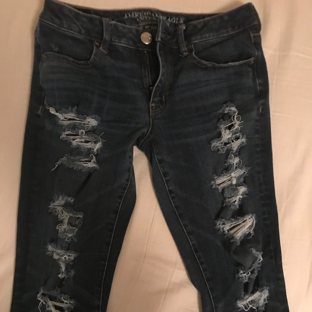 Ae jeggings destroyed size 8