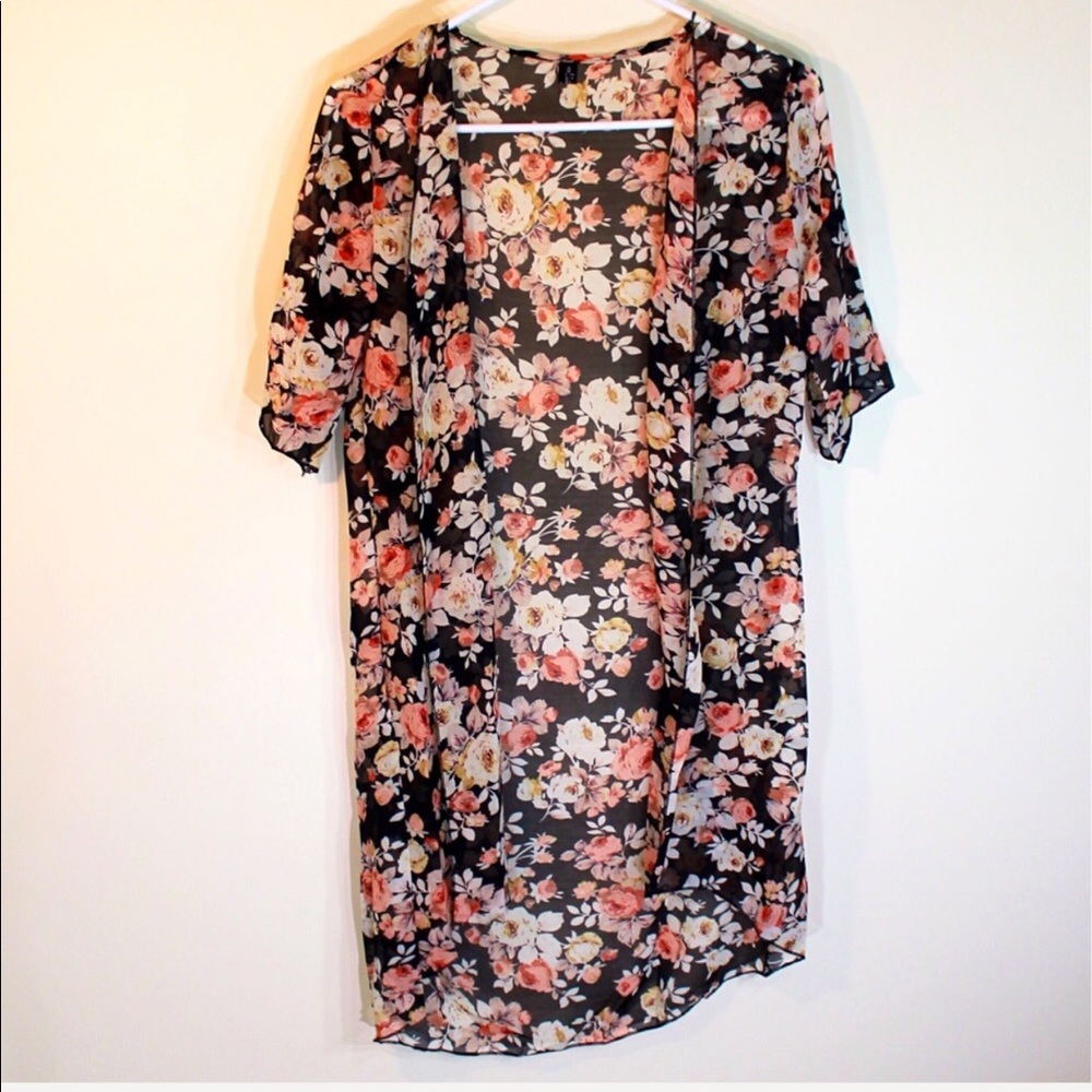 🌺🔆🔷| NWT | Long Oversized Floral Chiffon Kimono