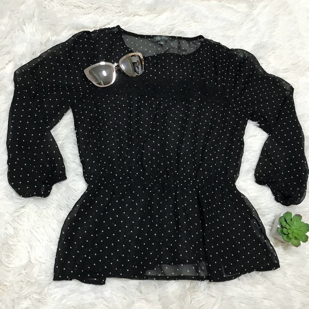 Lily Rose sheer polka dot shirt