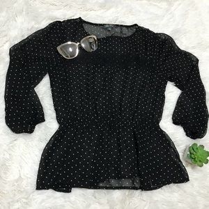 Lily Rose sheer polka dot shirt