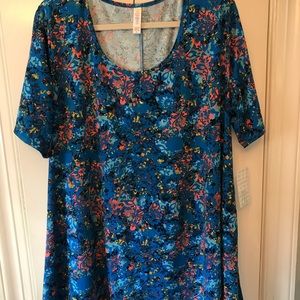 2xl Perfect T Lularoe bright blue Floral BNWT