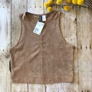 NWT suede-look crop