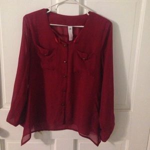 Wine color long sleeve top