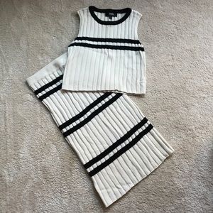 Knit crop top with skirt