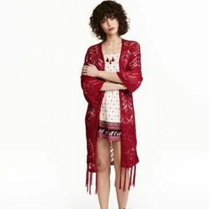 Fringed Coachella laced knit cardigan.