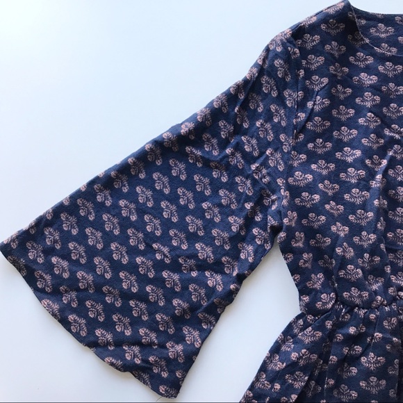 Victorian Floral Print Bell Sleeve Dress - Picture 4 of 7