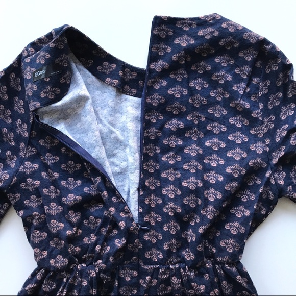 Victorian Floral Print Bell Sleeve Dress - Picture 6 of 7