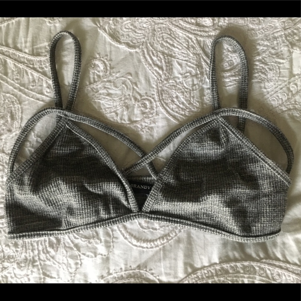 BRANDY MELVILLE Grey Strappy Bralette
