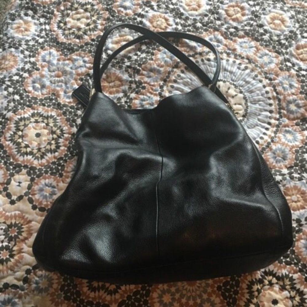 Black leather Coach purse