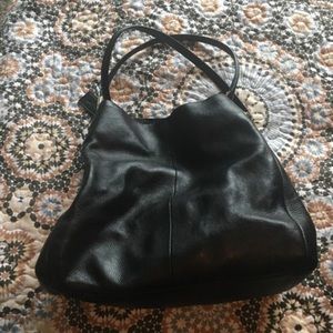 Black leather Coach purse