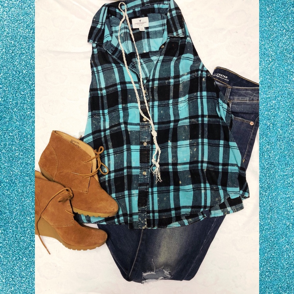 Size Large American Eagle flannel tank
