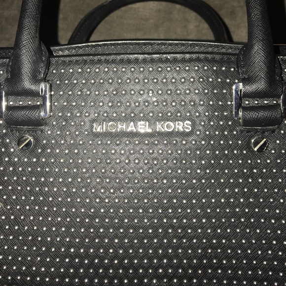 Authentic MK Micro Studded Saffiano Satchel - Picture 2 of 7
