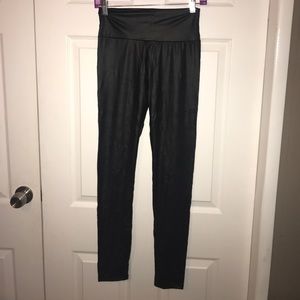 Faux liquid leather leggings