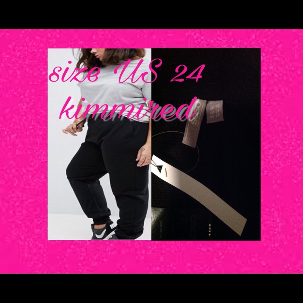 🆕Asos Curve Black Joggers ~ US 22 & US 24 ~ NWT - Picture 4 of 4