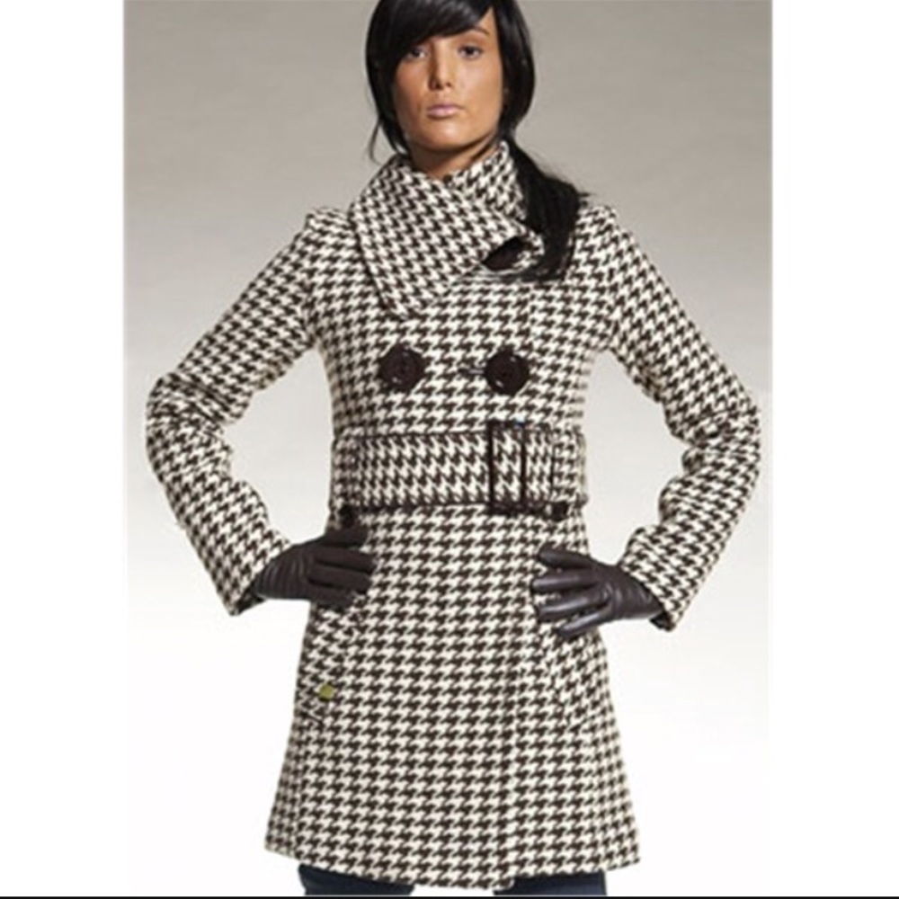 Soia and Kyo Gemma coat.  Brown and cream. Size M
