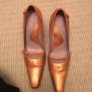 Orange multi with wood heel 4”