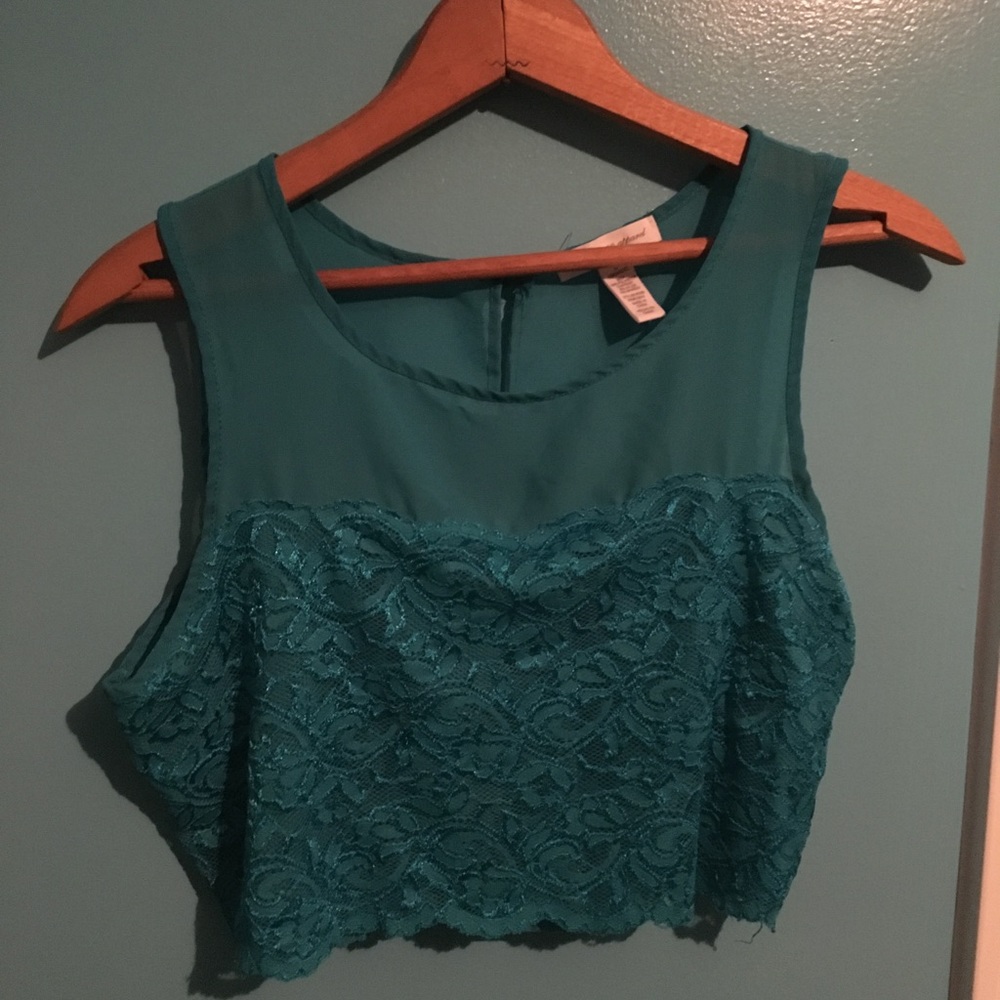 Blue sheer crop top