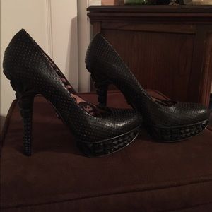 Black closed toe high heels