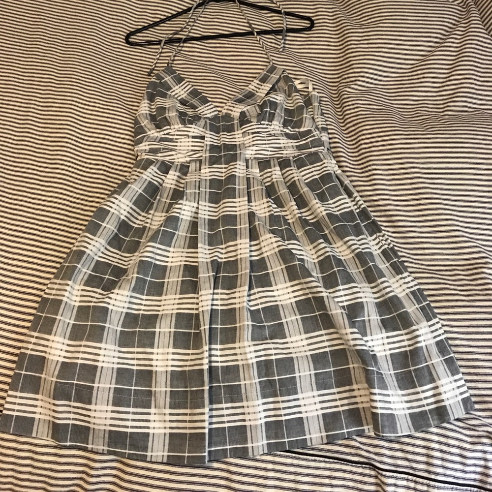 BCBGeneration halter dress in grey check