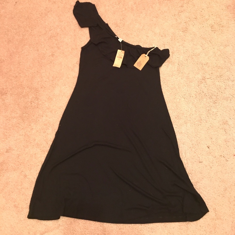 One Shoulder Black Dress