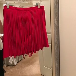 Red fringe skirt