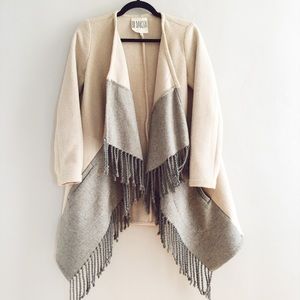BB DAKOTA: fringe drape wool sweater