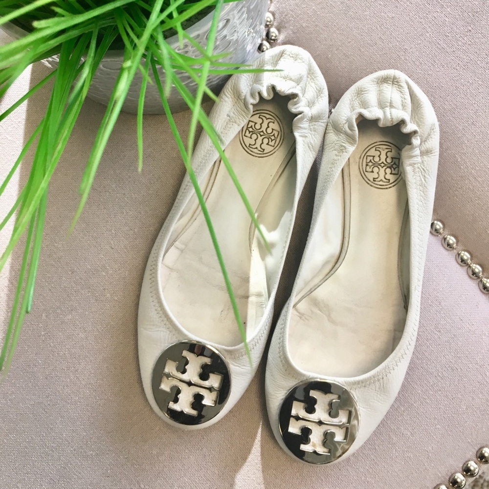 White Tory Burch flats