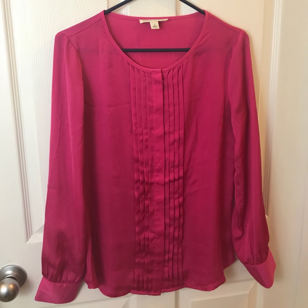 Pink button-up Banana Republic blouse