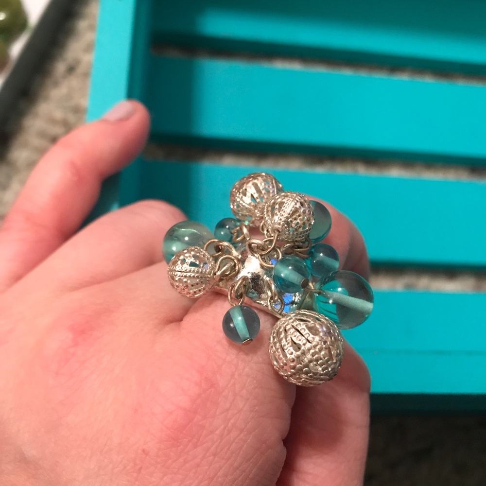 Blue and silver ring
