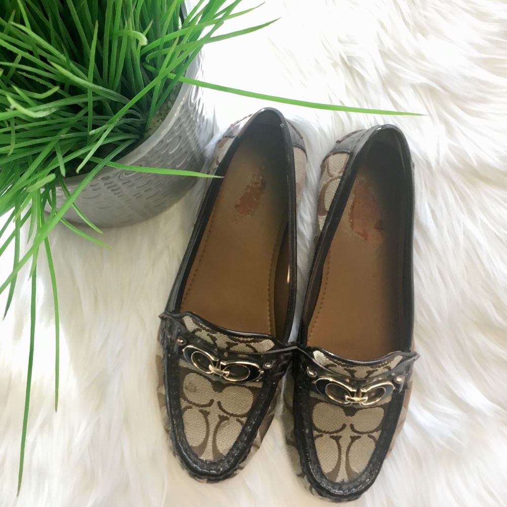 Brown Coach loafers