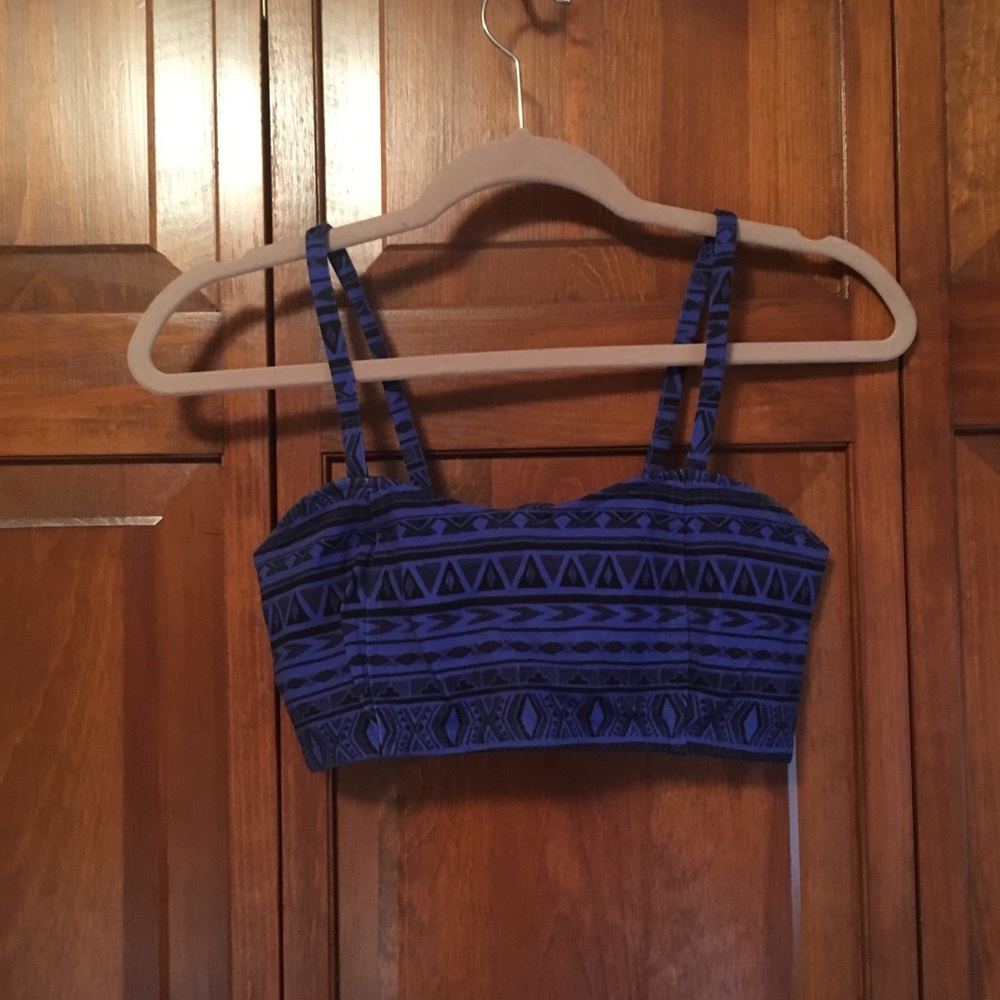 Blue tribal print bralette