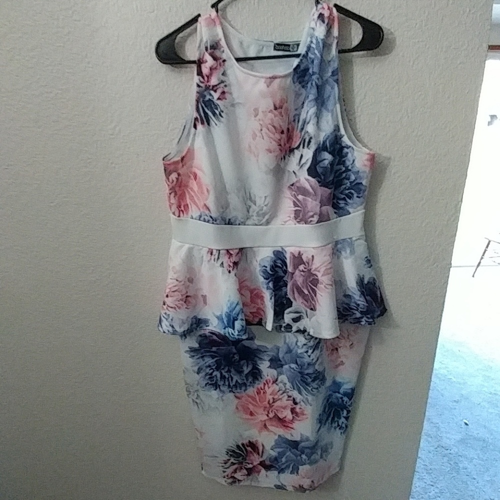 Boohoo peplum dress