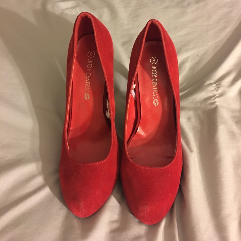 Red with Gold Stud Pumps