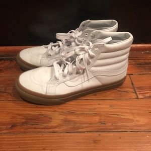 White Gum Base High Top Vans SK8-HI