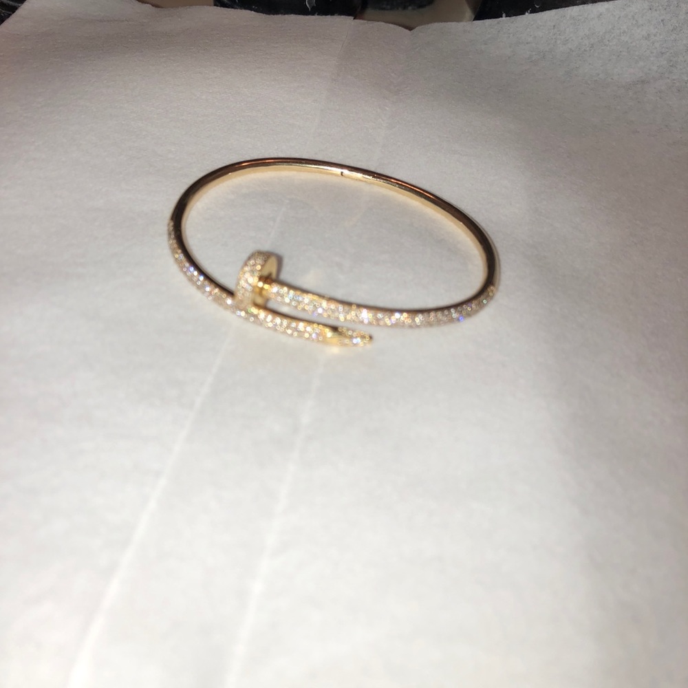 Cartier nail style bracelet with diamonds