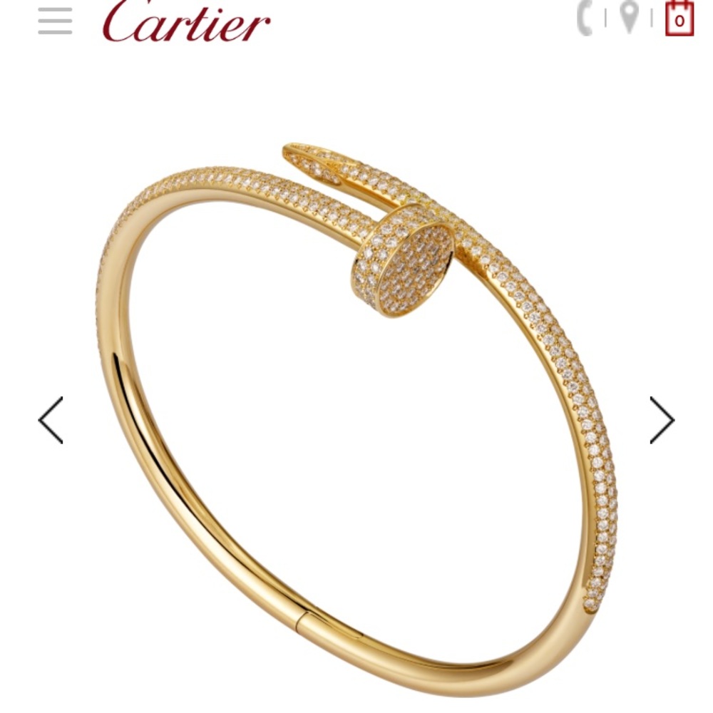 Cartier nail style bracelet with diamonds - Picture 4 of 5