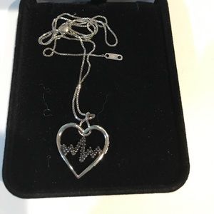 Heart beat diamond necklace