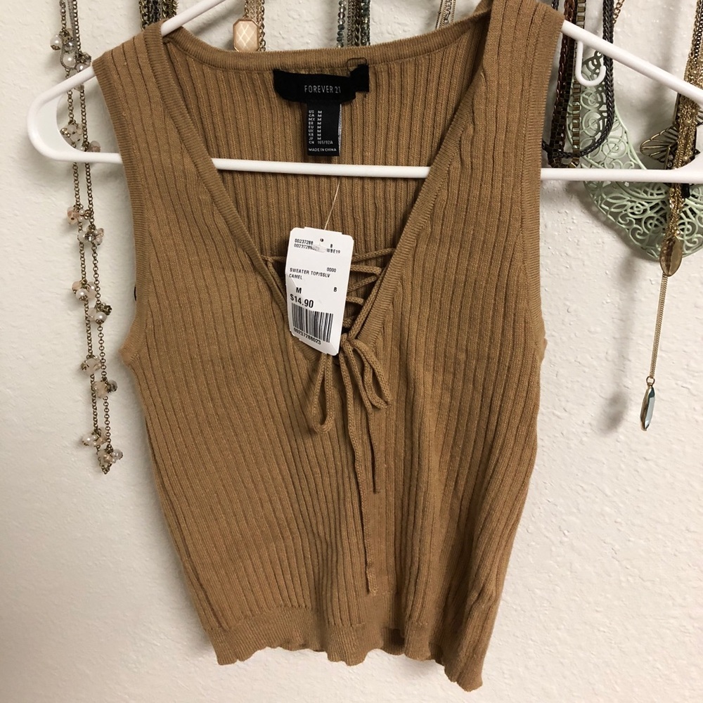 Tan crop sweater