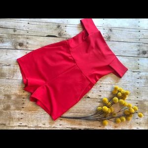 NWT off-the-shoulder Red Romper SIZE L