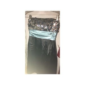 Black and sequence cocktail dress