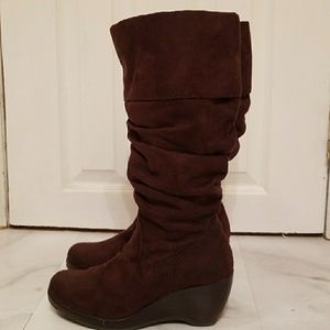 Dark Brown Wedge Boot