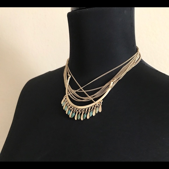 White House BLack Market GoldTone Chocker Necklace - Picture 2 of 4