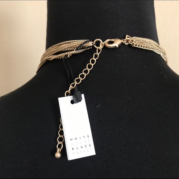 White House BLack Market GoldTone Chocker Necklace - Picture 3 of 4