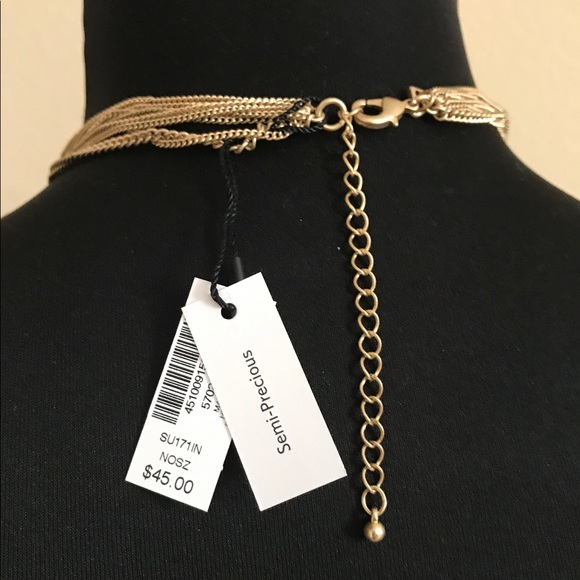 White House BLack Market GoldTone Chocker Necklace - Picture 4 of 4