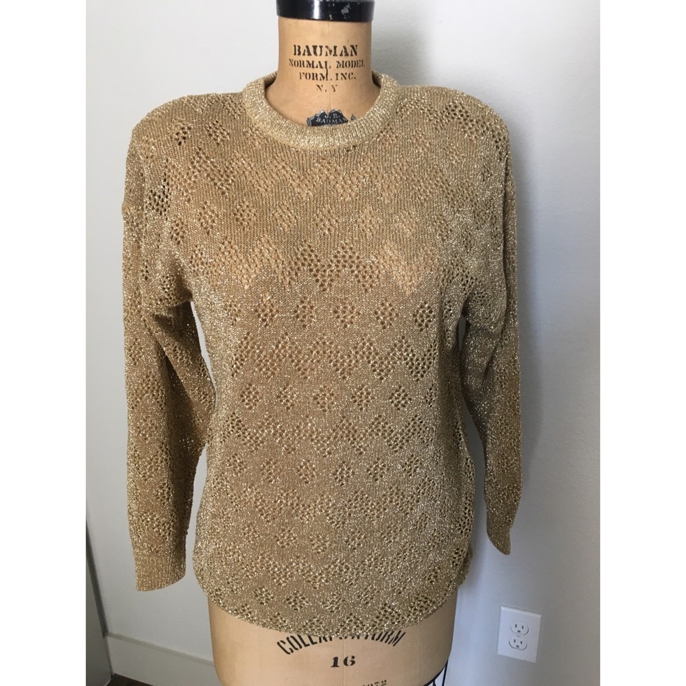 Vintage gold shimmer sweater