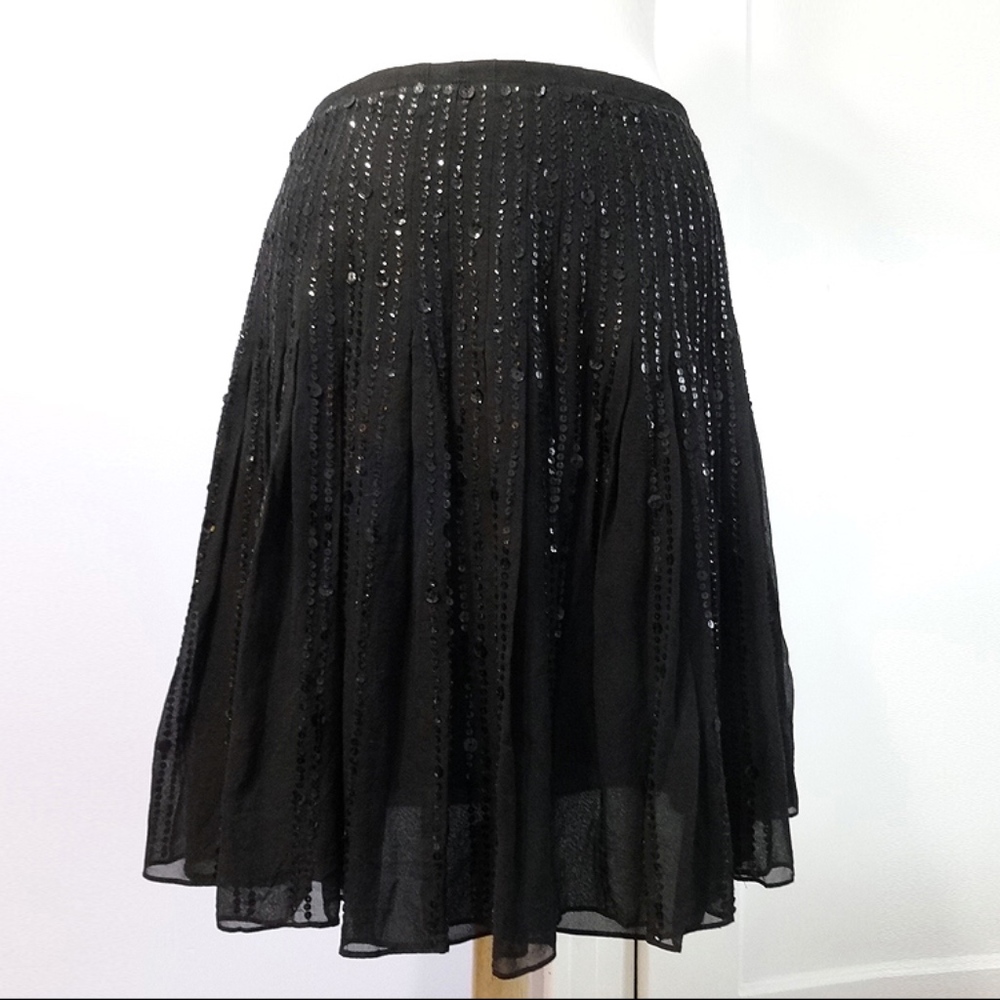 Calvin Klein black silk w/ sequins skirt, cocktail