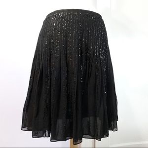 Calvin Klein black silk w/ sequins skirt, cocktail