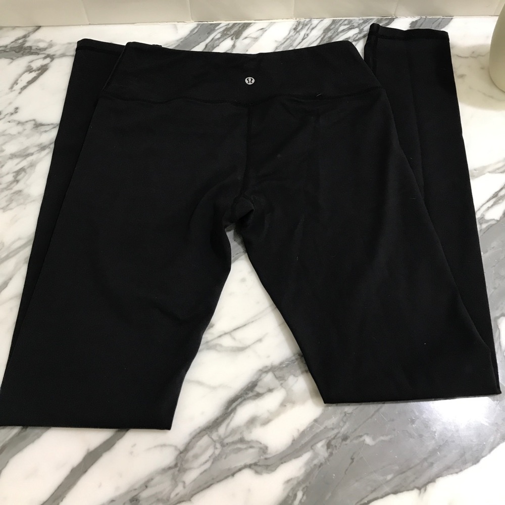 Lululemon plain black leggings full length 8